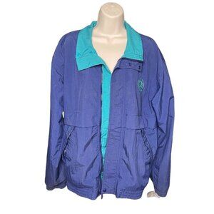 Vintage American Saddlebread Windbreaker Jacket Blue Green Y2K Size Small u
